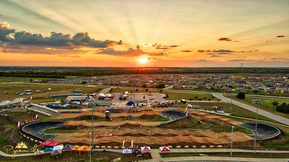 sunset over park by Monty Bassiouni with Pyramid Drone Services