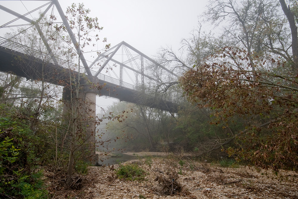 foggy scenary with bridge by rusty ray